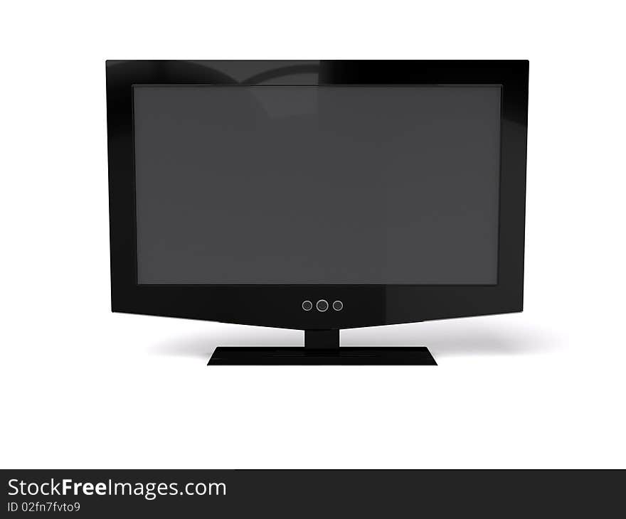 3D render of LCD monitor,isolated. 3D render of LCD monitor,isolated