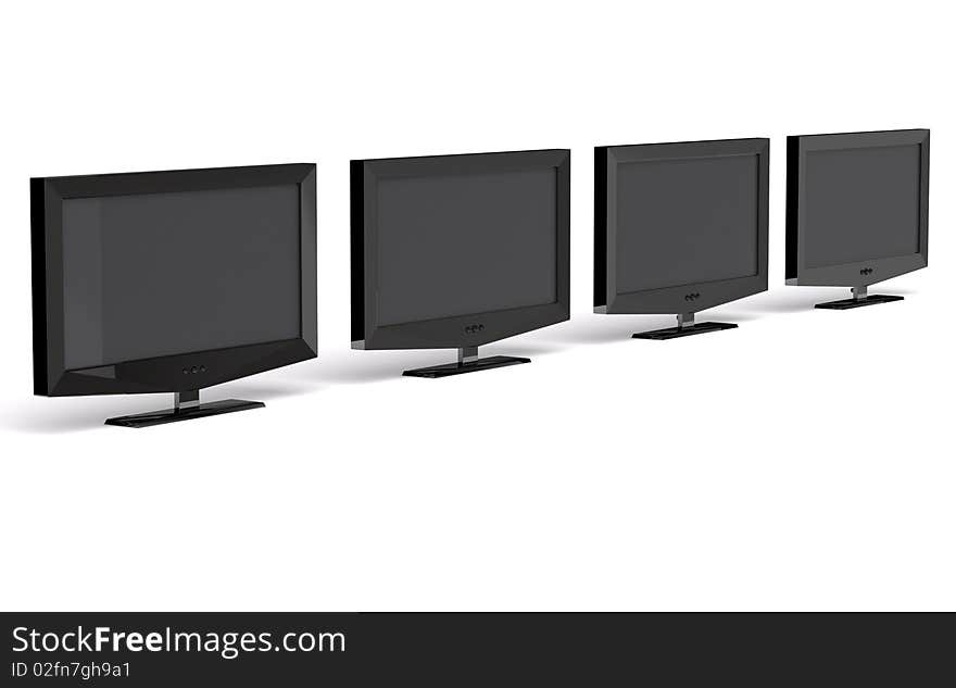 3D render of  LCD monitor