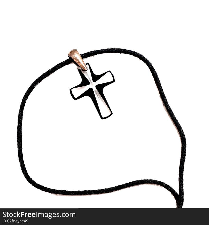 A black cross isoolated on white