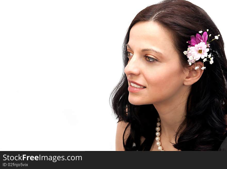 Beautiful young woman isolated on white background. Beautiful young woman isolated on white background