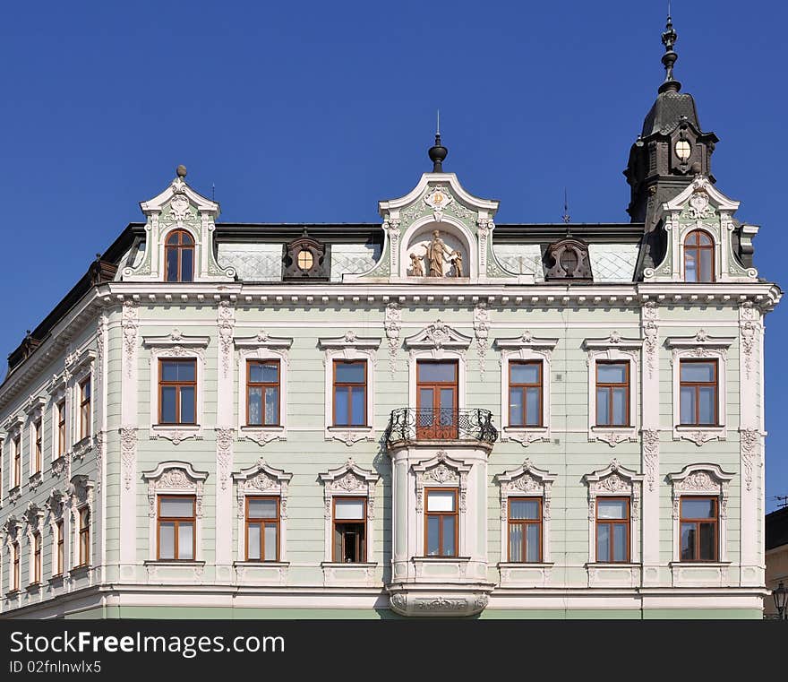 Historical house facade in Kromeriz,world heritage