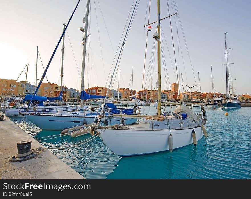 Sailing Yachts In A Marina