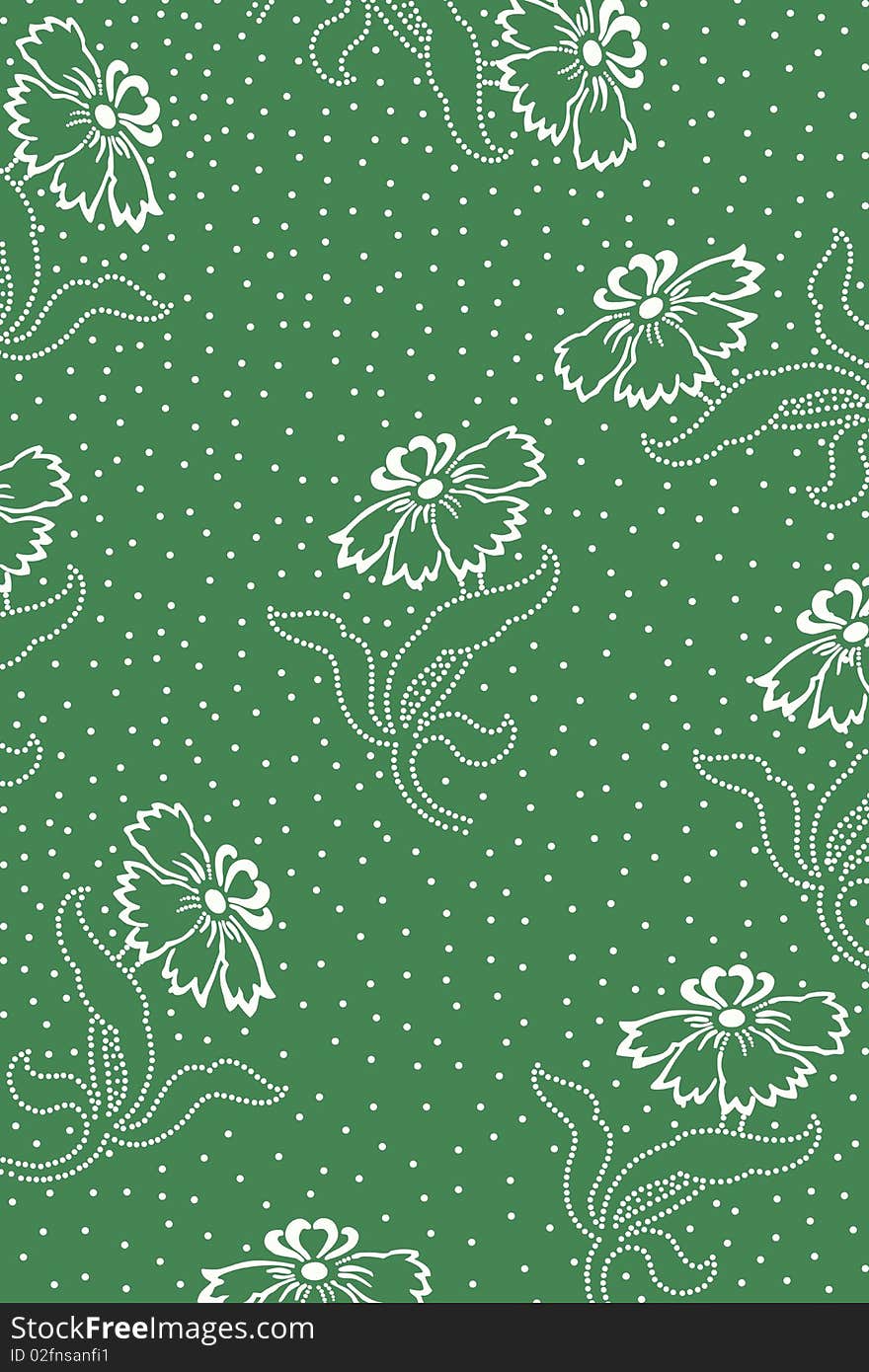 Image of flowers on a green background. Image of flowers on a green background