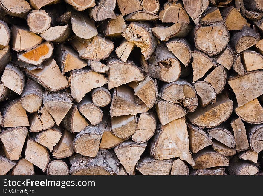 A stack of wood for the fireplace. A stack of wood for the fireplace