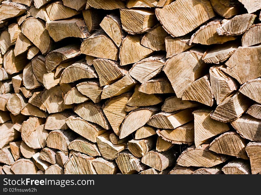 A stack of wood for the fireplace. A stack of wood for the fireplace