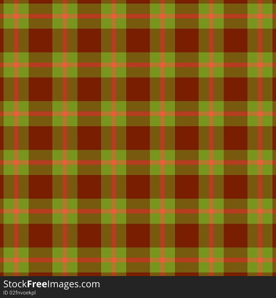 Brown, green and pink seamless plaid pattern illustration