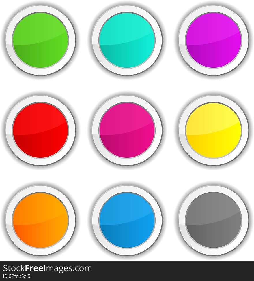 Illustration of Set of glossy buttons.