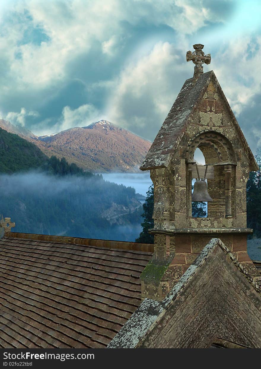 Chapel with stone and bell