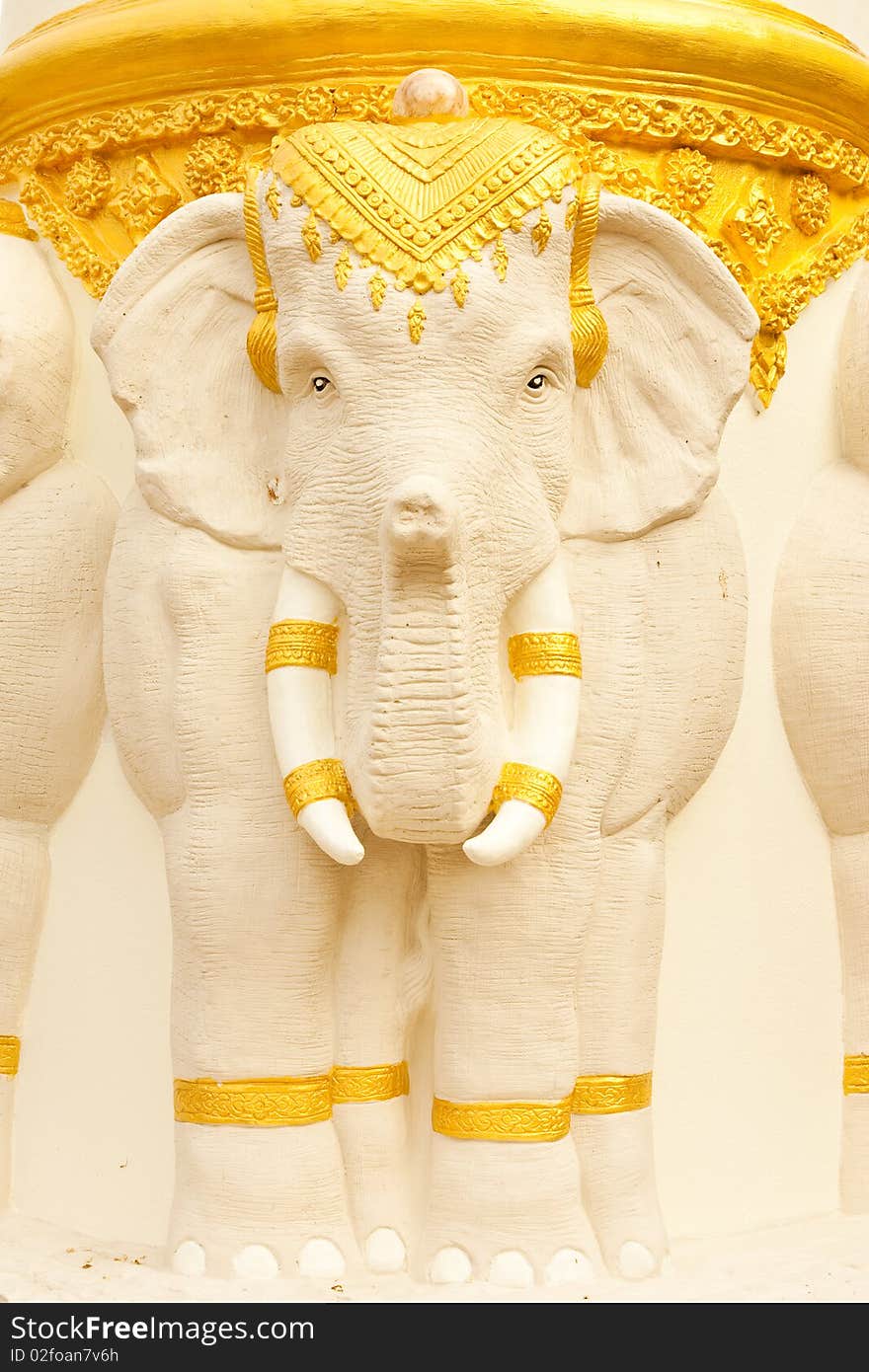 Elephant in Thai style molding art