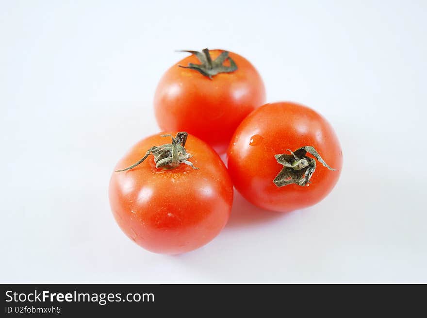 Close up of tomato with white background