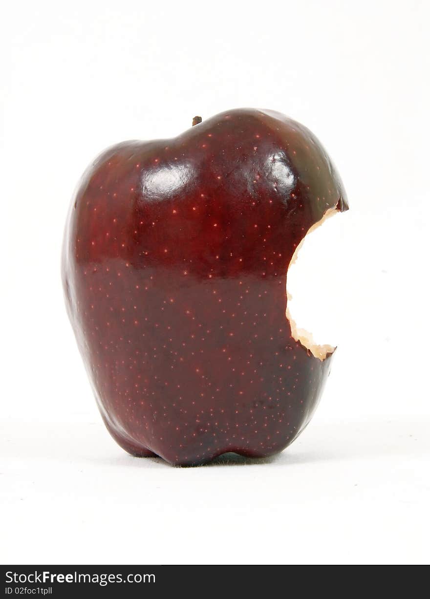 Red Delicious Apple partially eaten