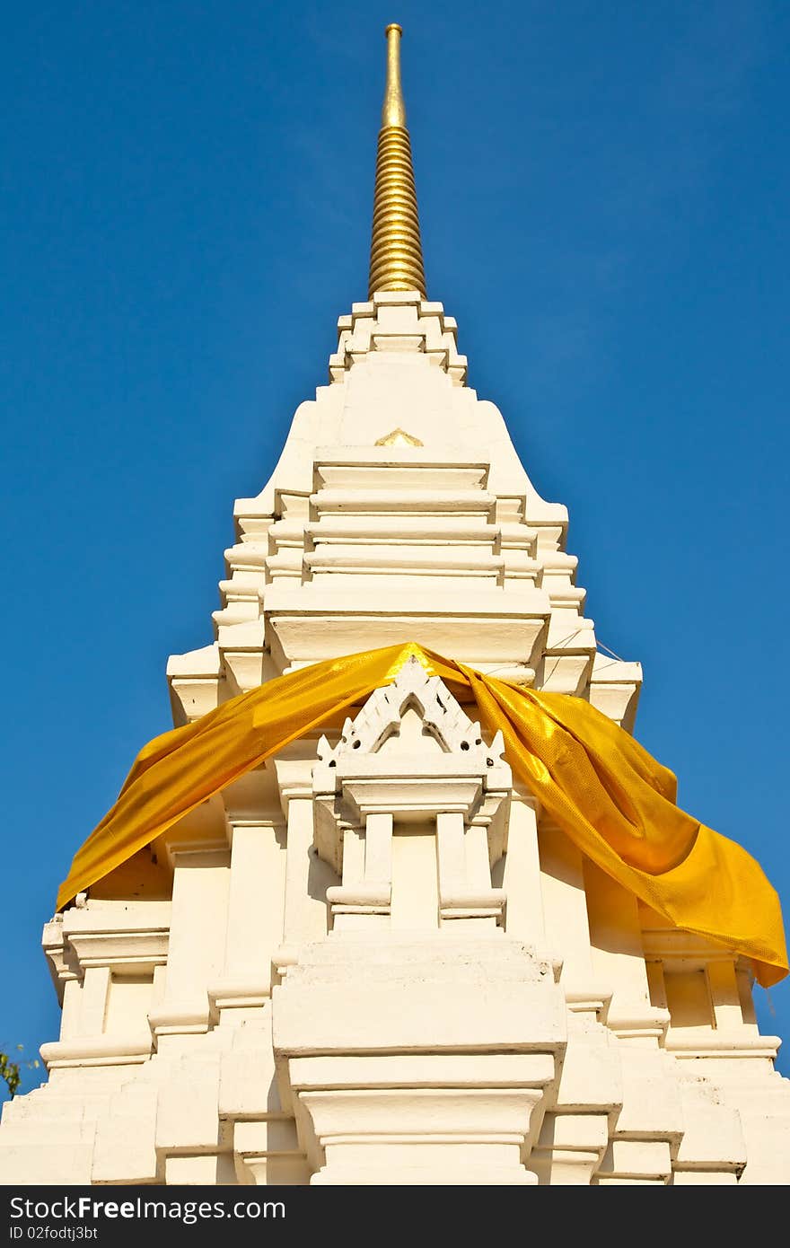 White pagoda and blue sky. White pagoda and blue sky