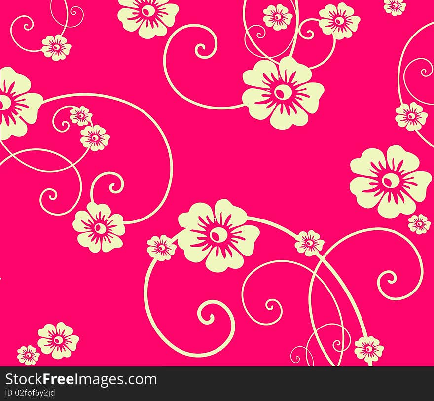 Red flower seamless pattern