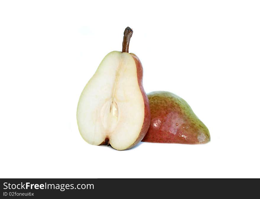 Two halves of a pear