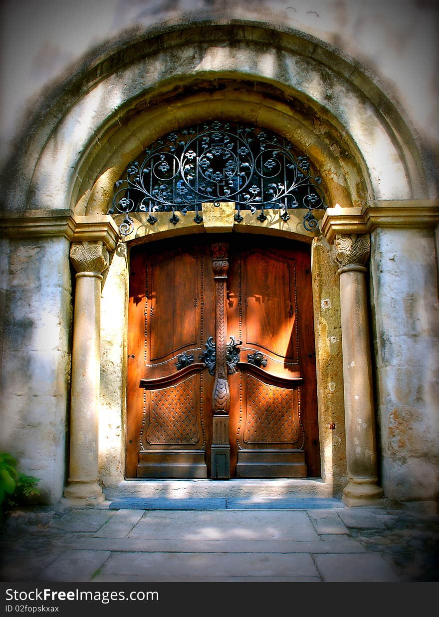 Old door way with shadows that invite you in. Old door way with shadows that invite you in