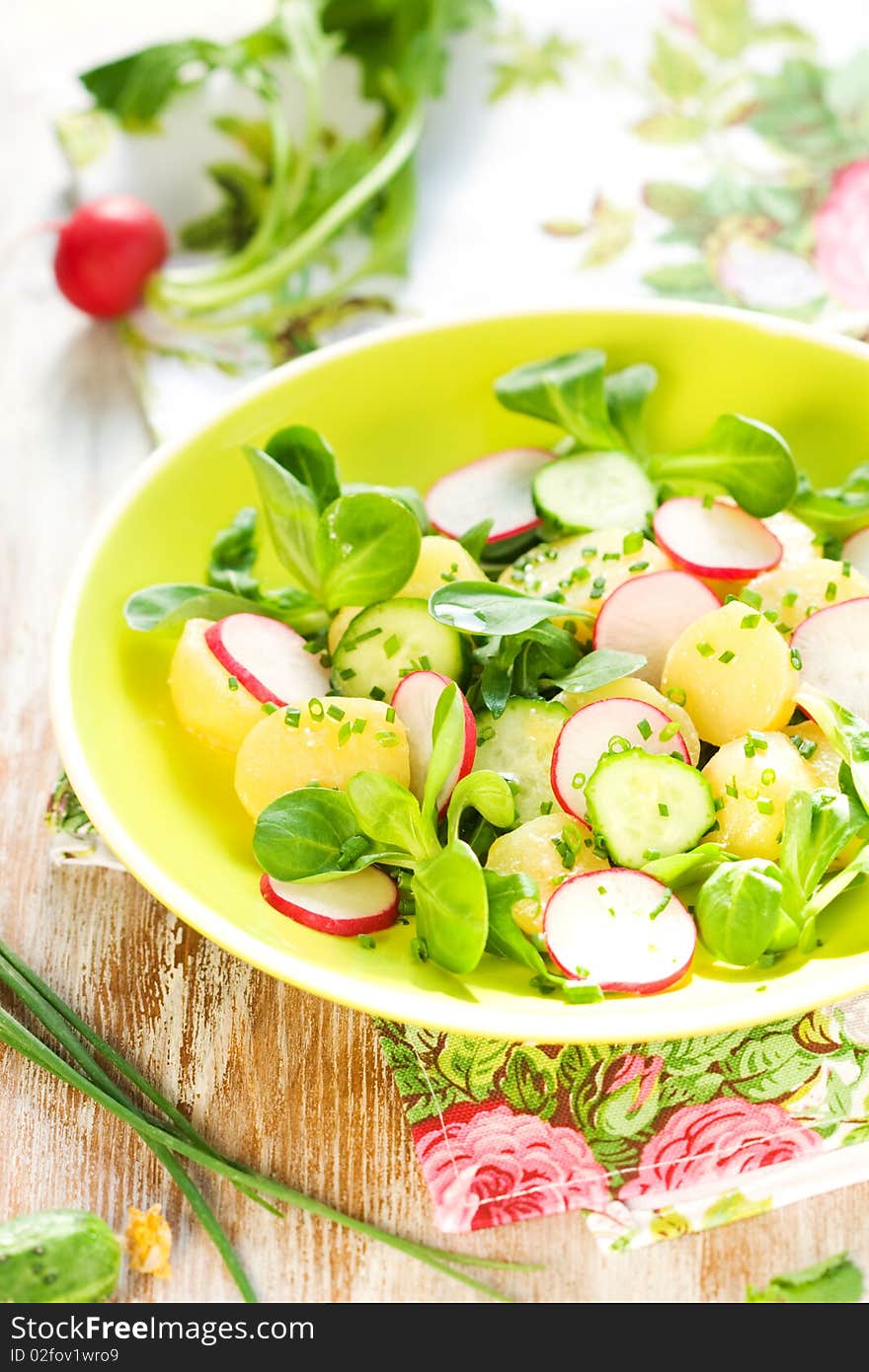 Potato salad with radishes