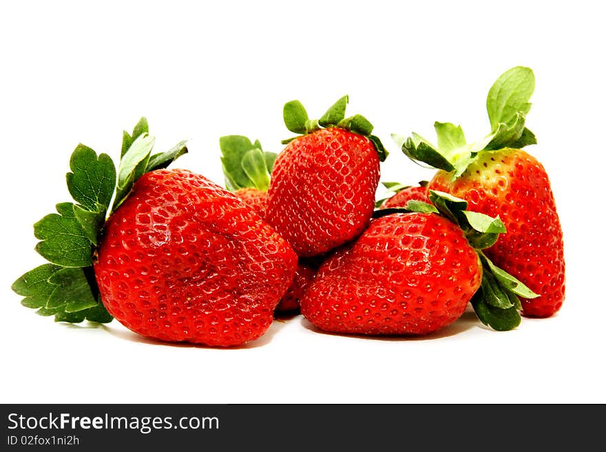 Fresh strawberry fruit isolated on white. Fresh strawberry fruit isolated on white