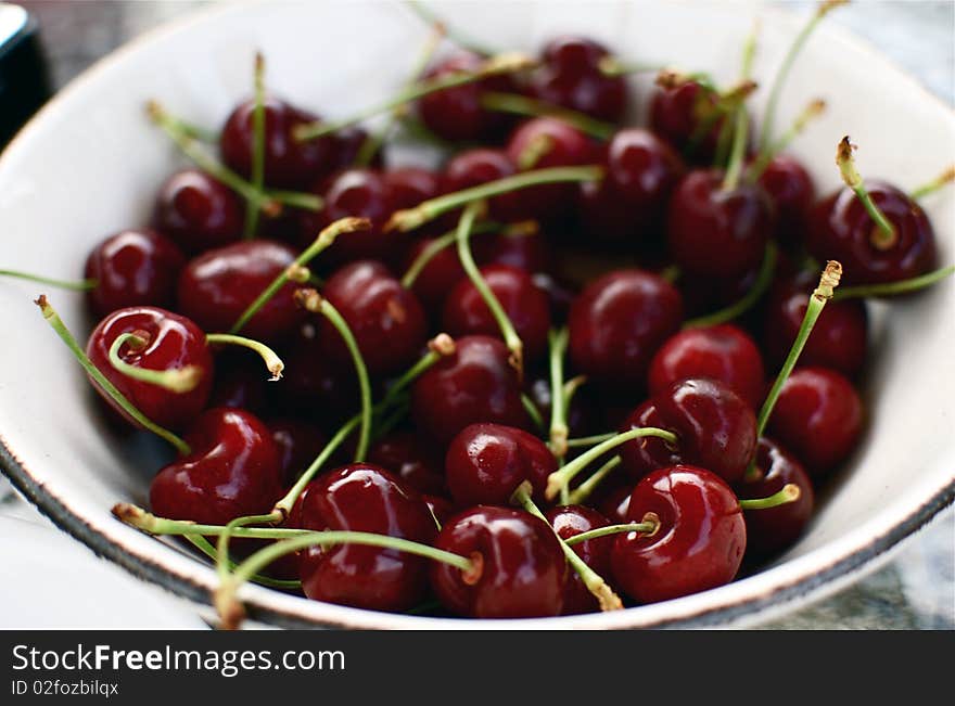 Bowl Of Fresh Cherries