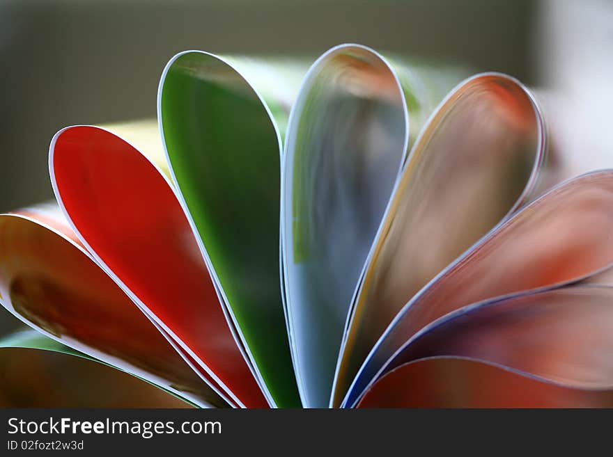 The romantic image of the leaves of books. The romantic image of the leaves of books