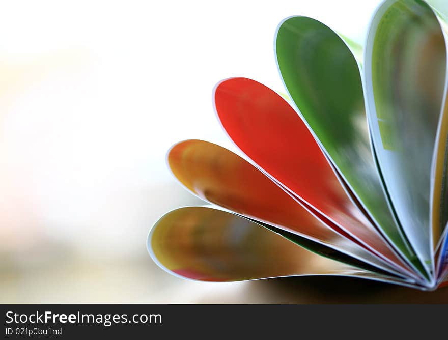 The romantic image of the leaves of books. The romantic image of the leaves of books