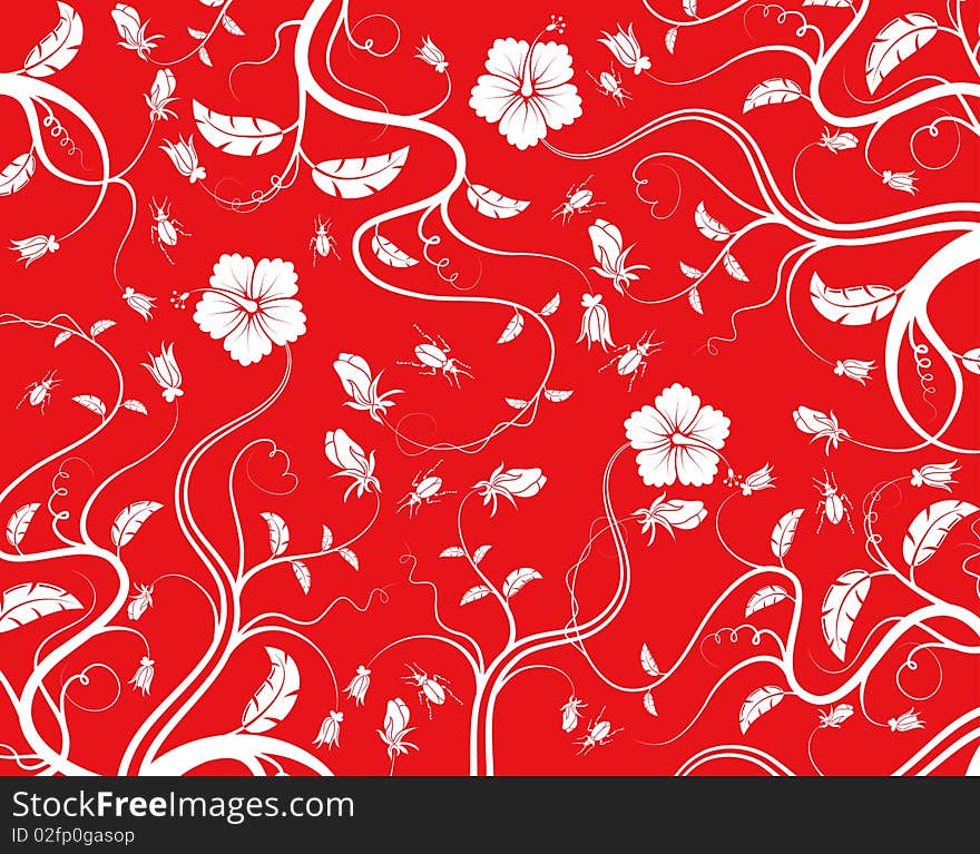 Illustration drawing of beautiful flower seamless pattern. Illustration drawing of beautiful flower seamless pattern