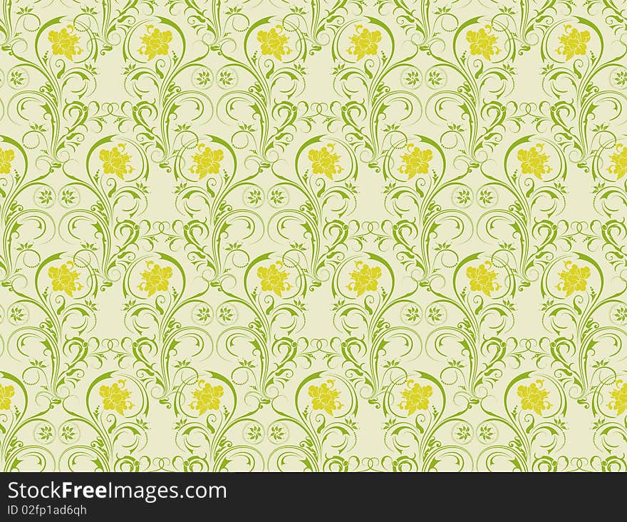 Illustration drawing of beautiful flower seamless background