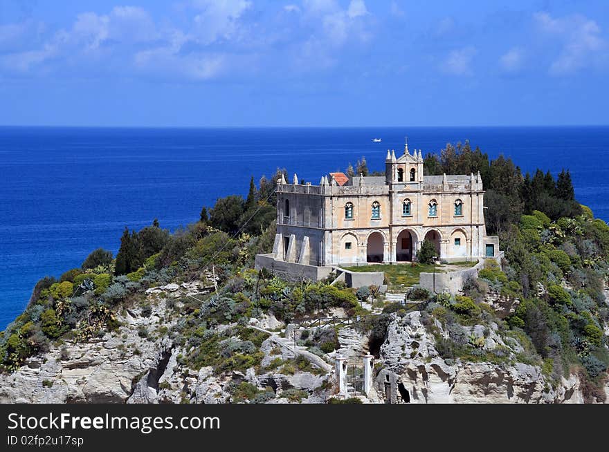 The little church of the island of Tropea. The little church of the island of Tropea