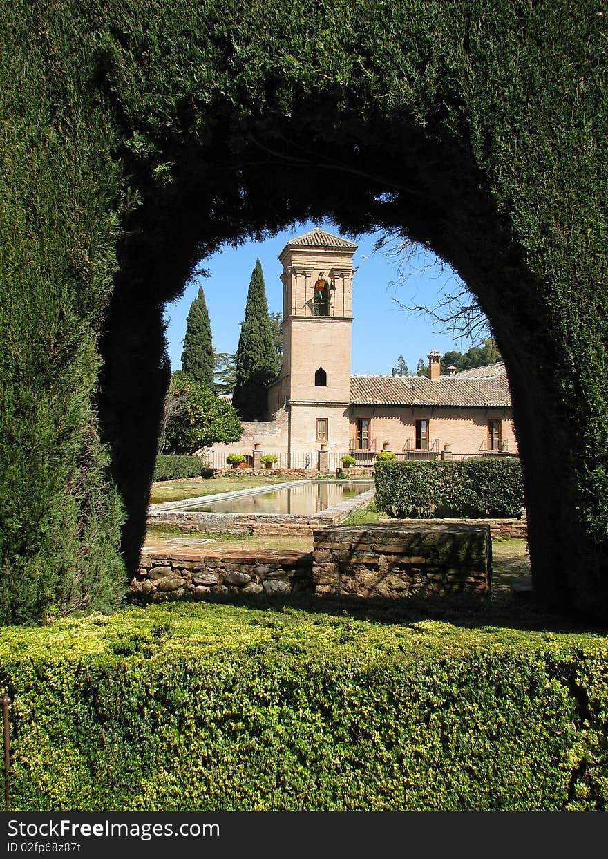 Beautiful park Alhambra, Grenada, Espana. Beautiful park Alhambra, Grenada, Espana