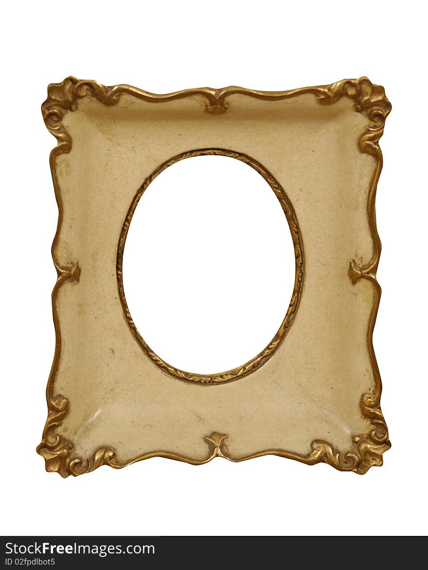 Isolated wooden small frame on white. Isolated wooden small frame on white