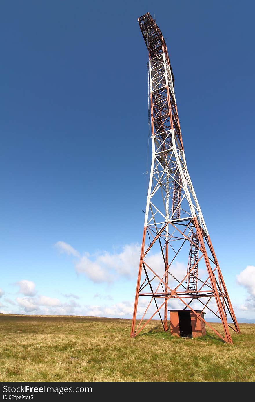 Rusty communication antenna  situated on the top of the Semenic mountains, Romania