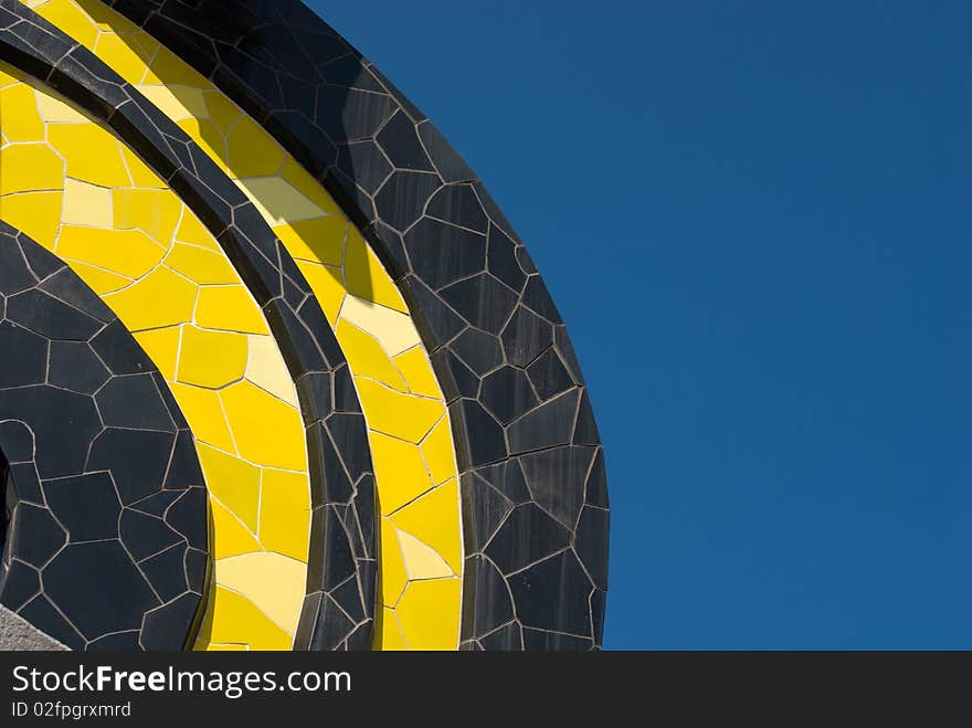 Details of Barcelona Head, a sculpture on the Ronda del Litoral in Barcelona, Spain. Details of Barcelona Head, a sculpture on the Ronda del Litoral in Barcelona, Spain