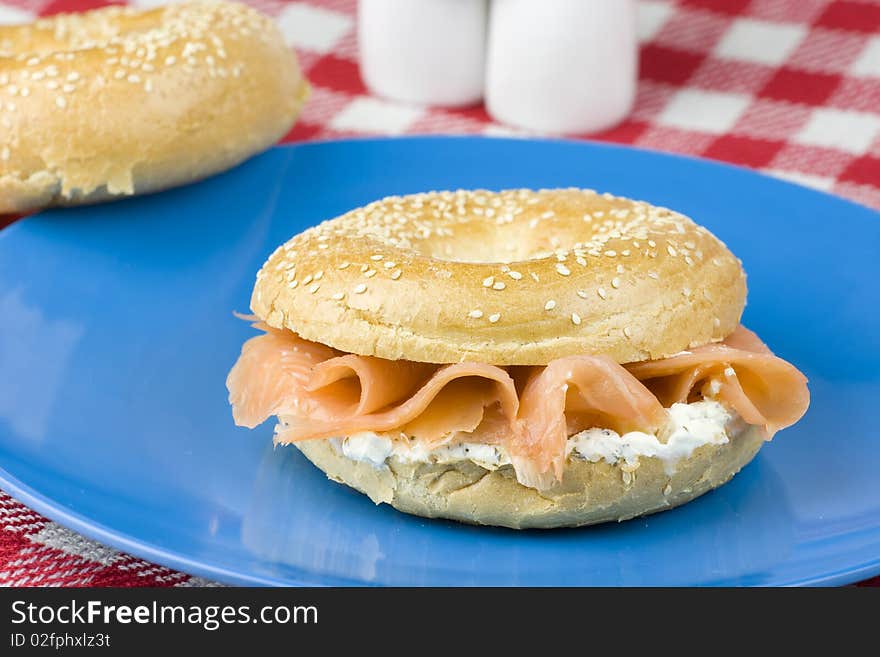 Bagel With Freshly Smoked Salmon