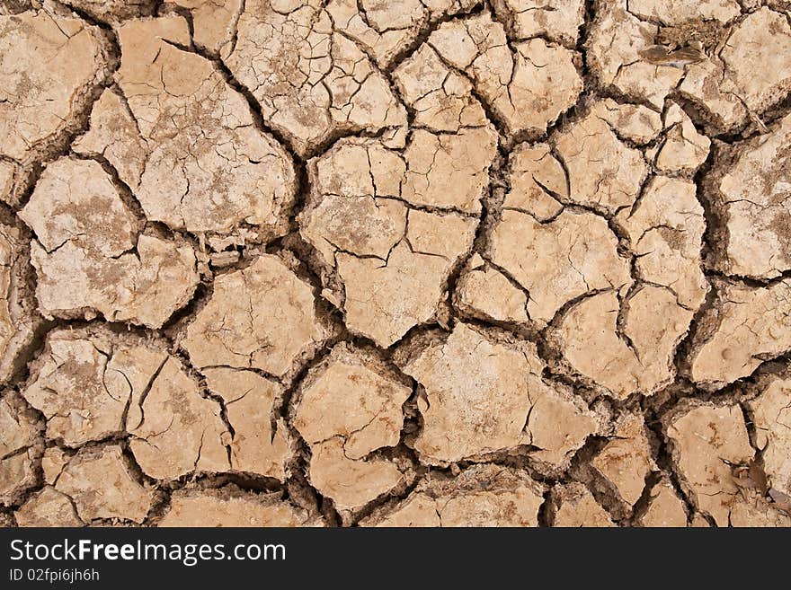 Broken soil in dry season