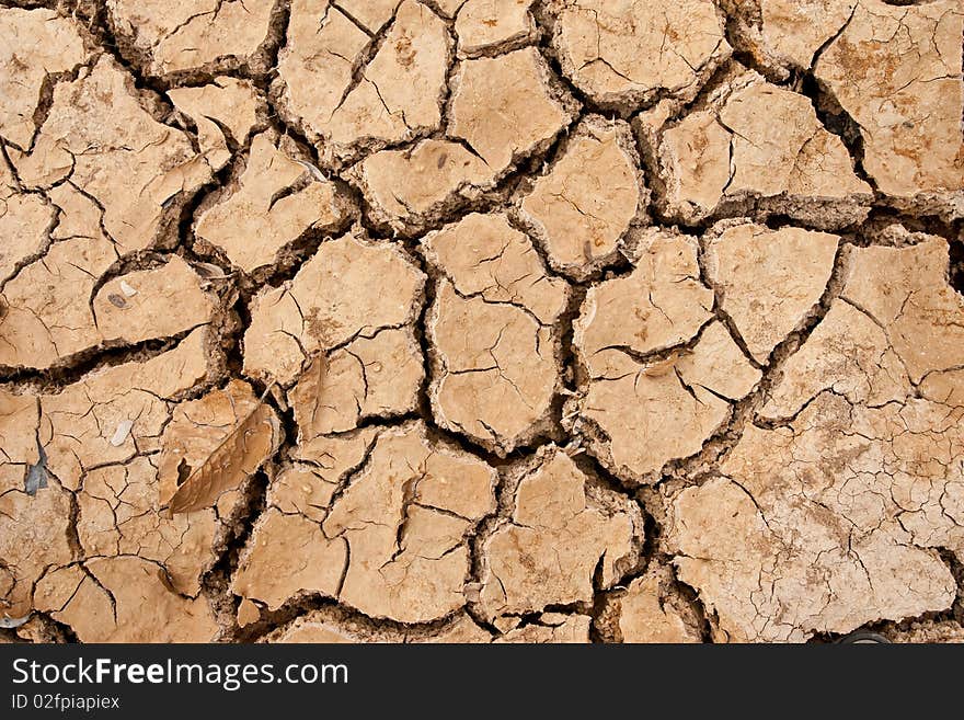 Broken soil in dry season