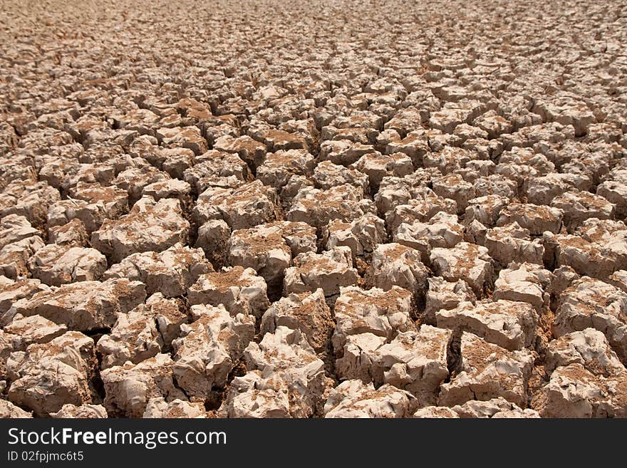 Broken soil in dry season