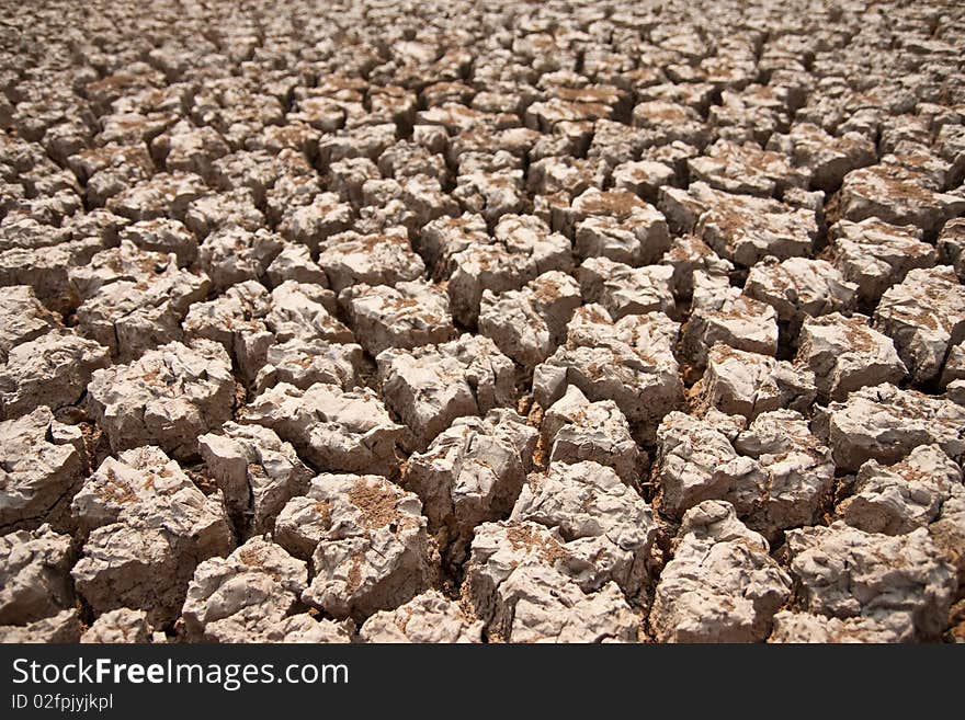 Broken soil in dry season