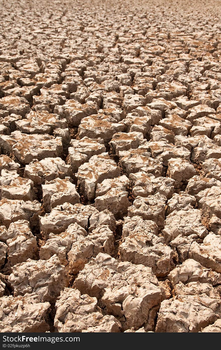 Broken soil in dry season