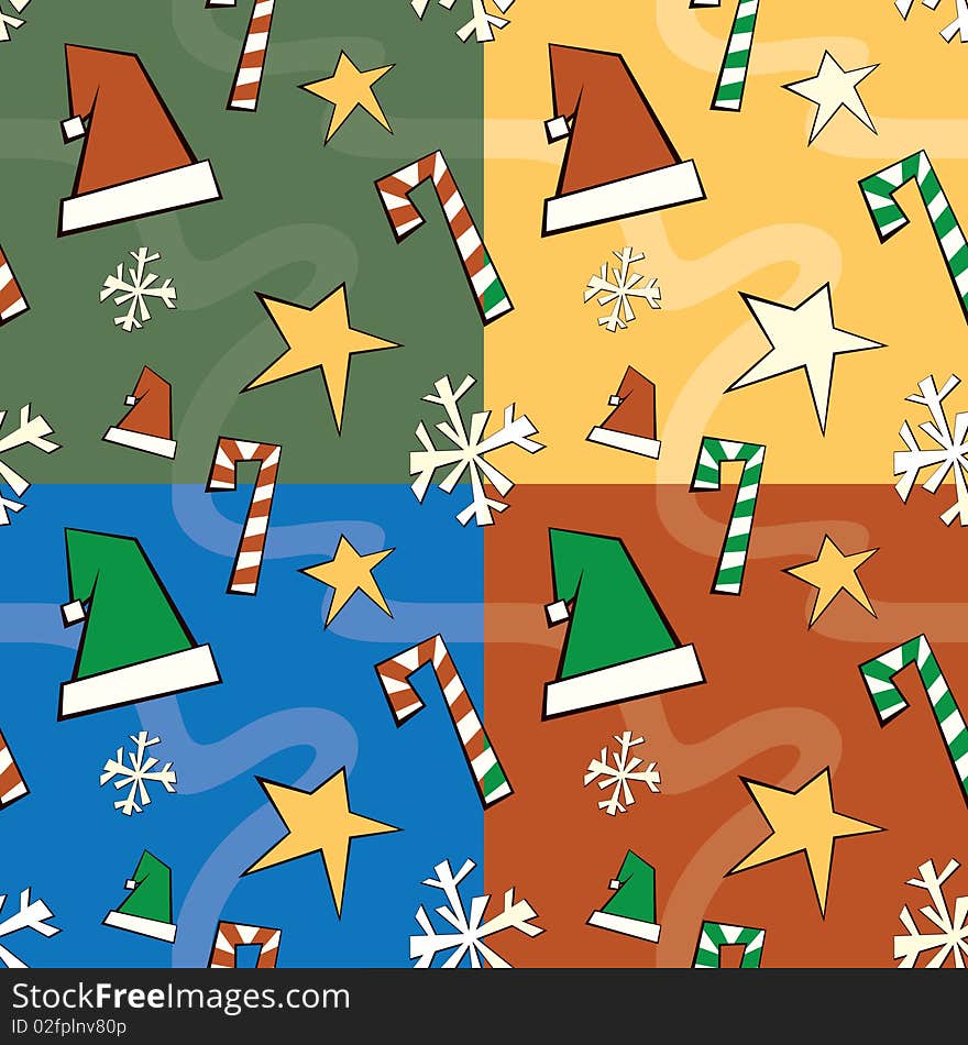 A set of christmas themed seamless patterns. A set of christmas themed seamless patterns.