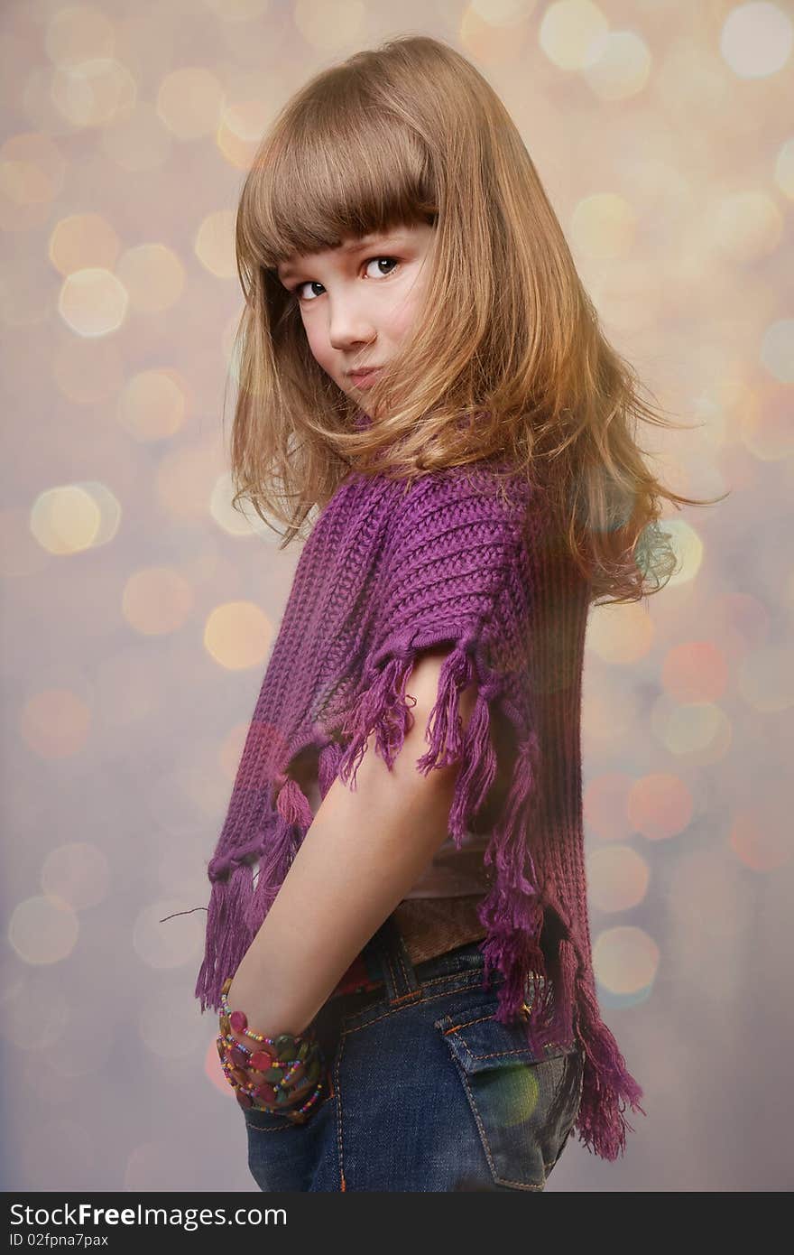 Portrait of beautiful smiling stylish girl, studio shot. Portrait of beautiful smiling stylish girl, studio shot