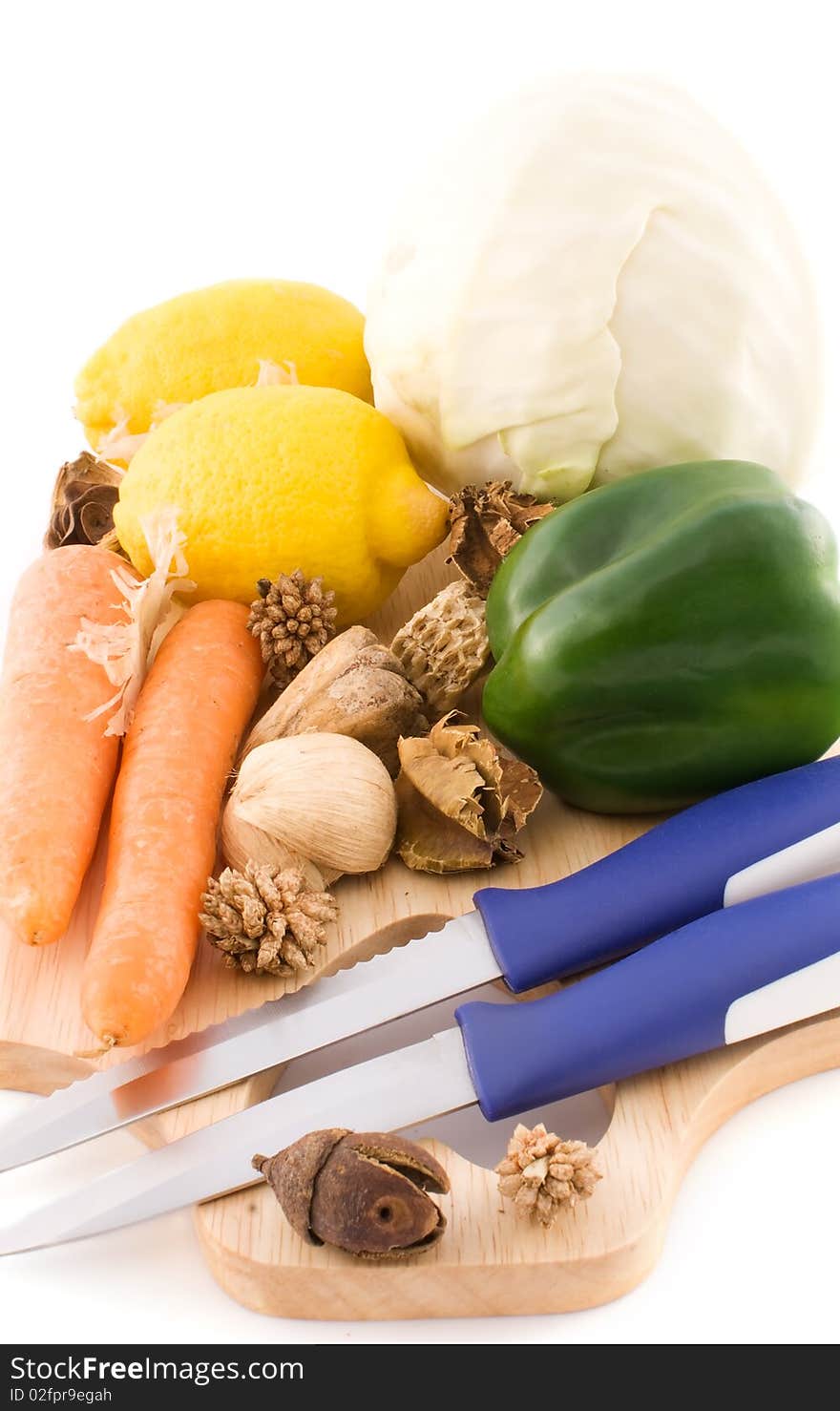 Mixed Vegetables On A Wooden Board