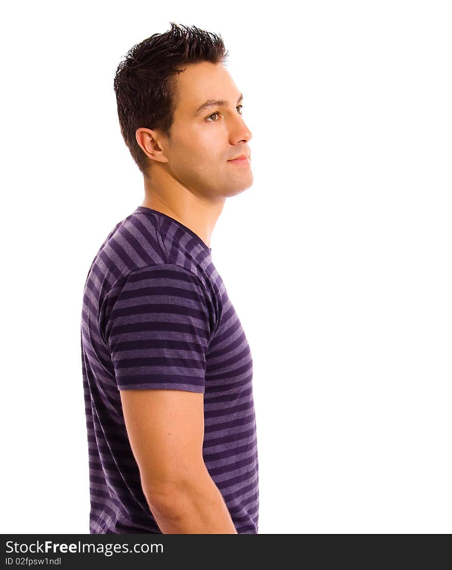 Young casual man in a white background. Young casual man in a white background