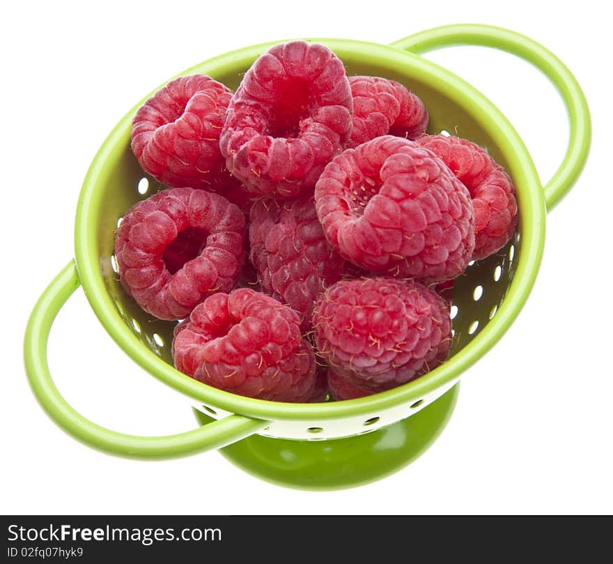 Fresh Raspberries in a Colander