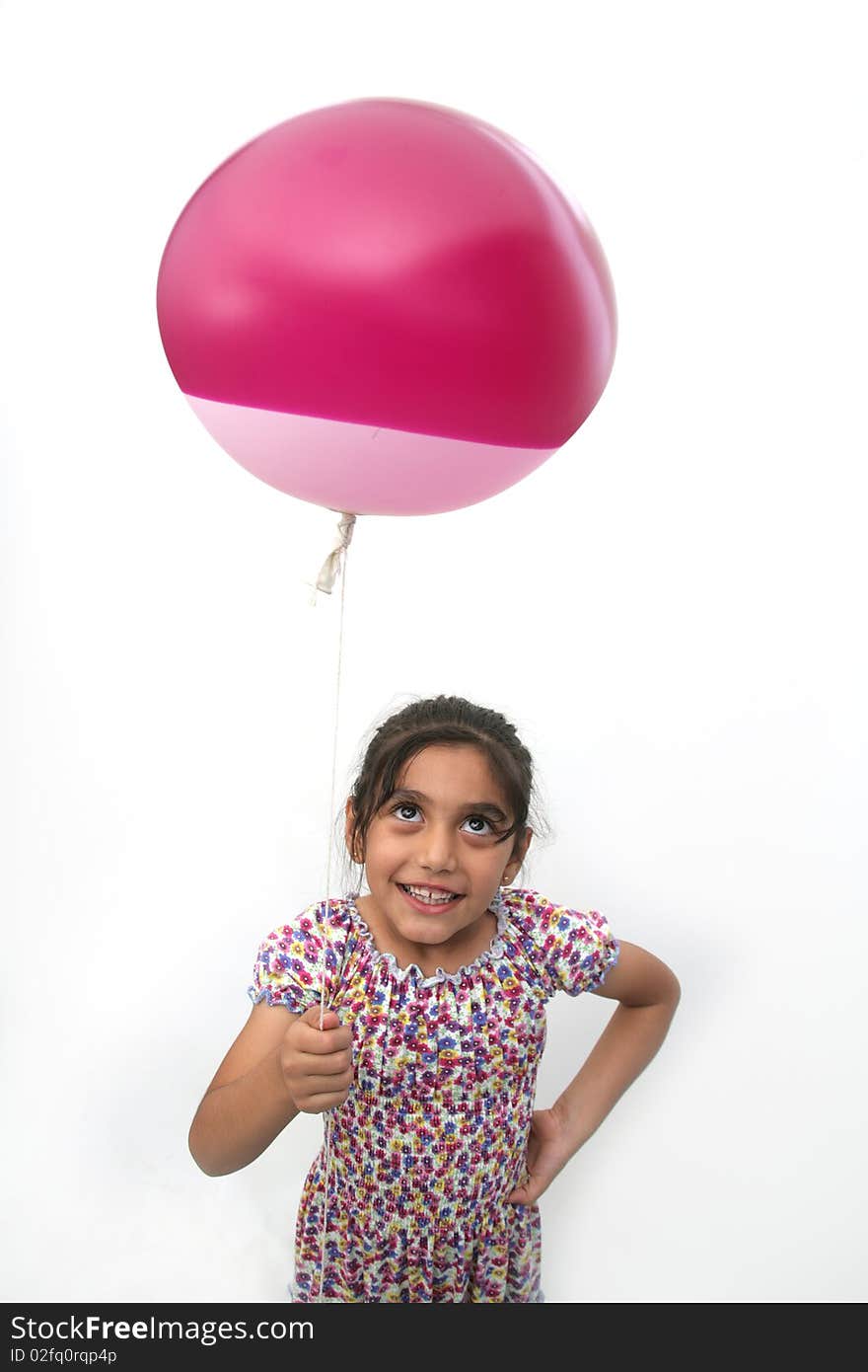 Little girls and balloon background