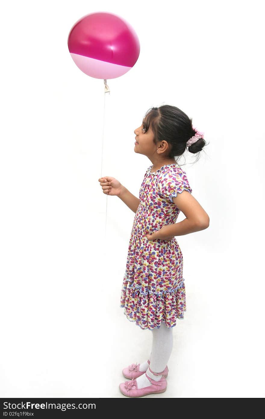 Little girls and balloon background