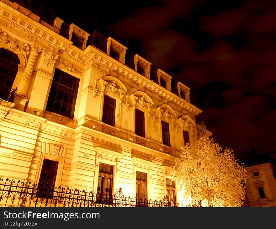 Beautiful historic building in the night