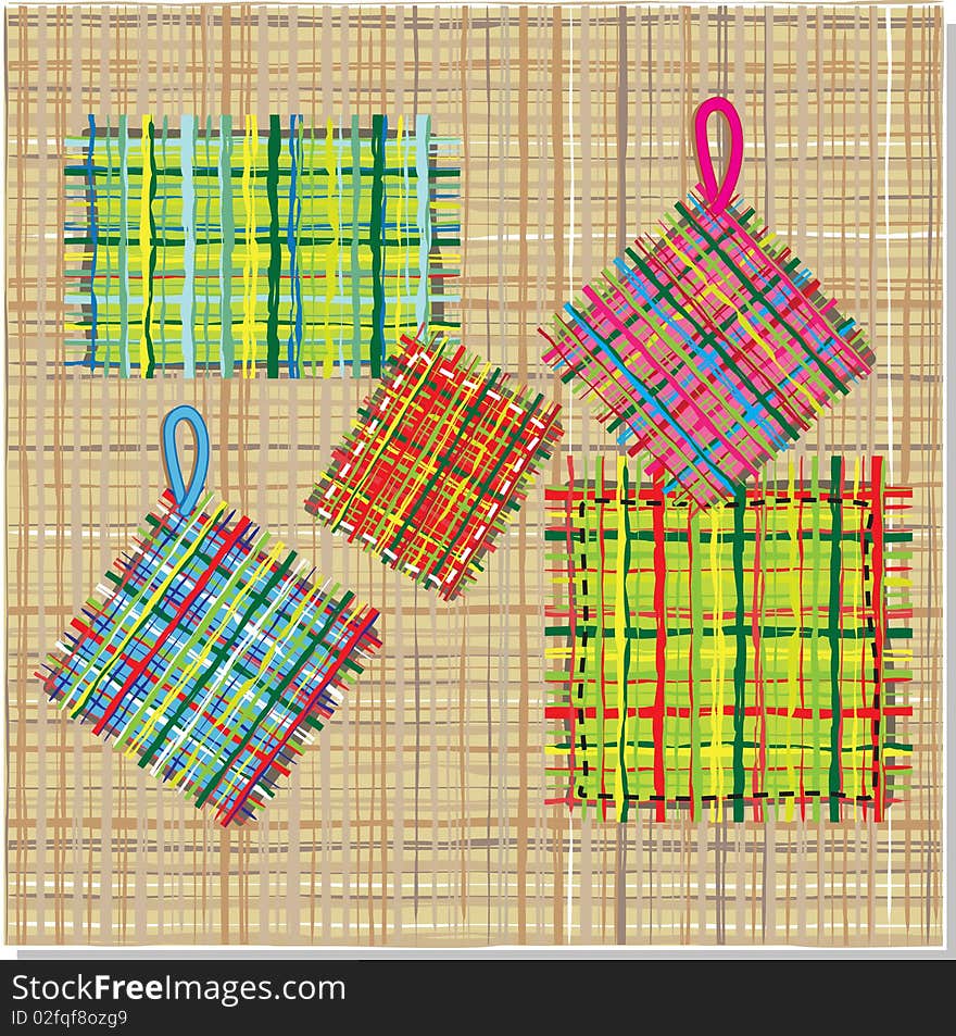 Vector illustration. Background. Varicoloured napkins.