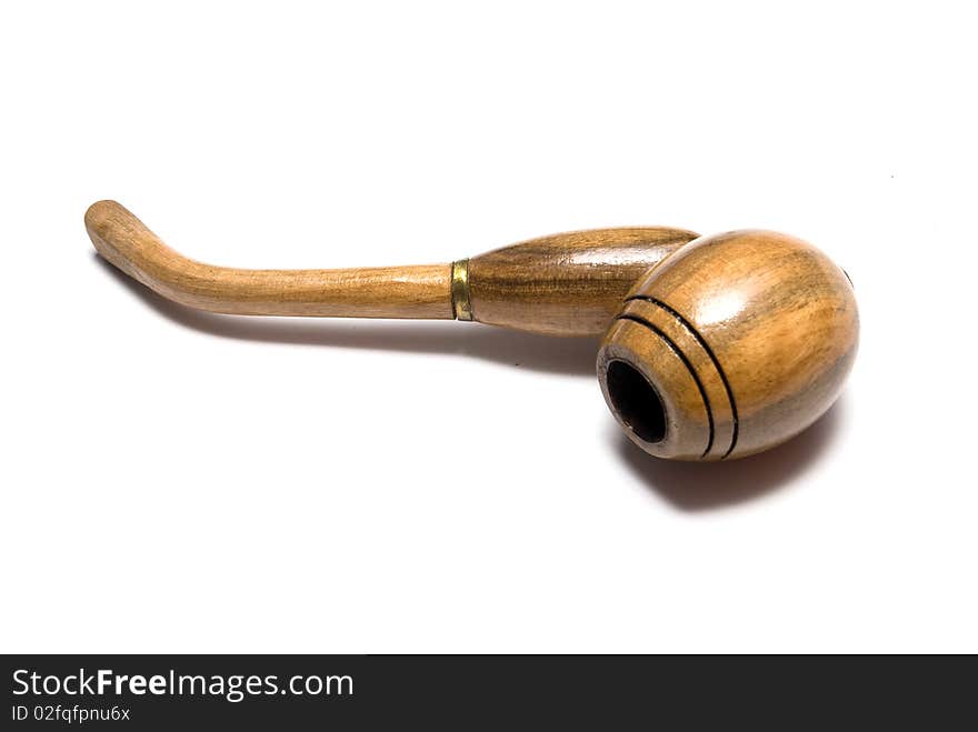 Tobacco pipe on a white background. Tobacco pipe on a white background