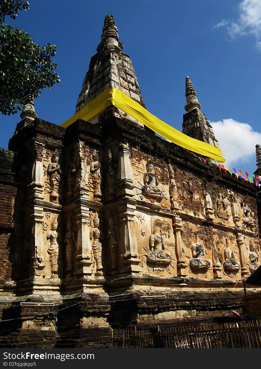 Ancient buddhist temple. Place : ChiengMai province the northern part of Thailand.