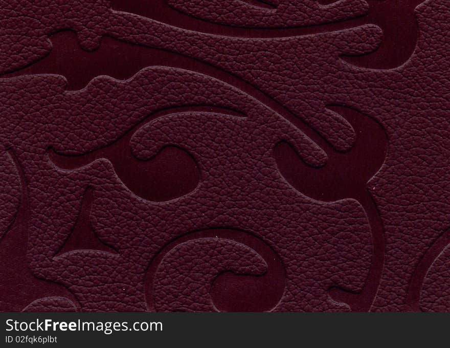 Purple leather texture with floral pattern