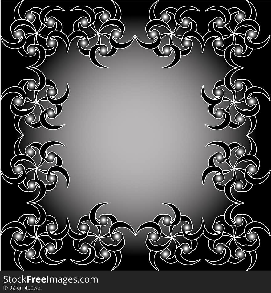 Vector illustration of an abstract floral ornament